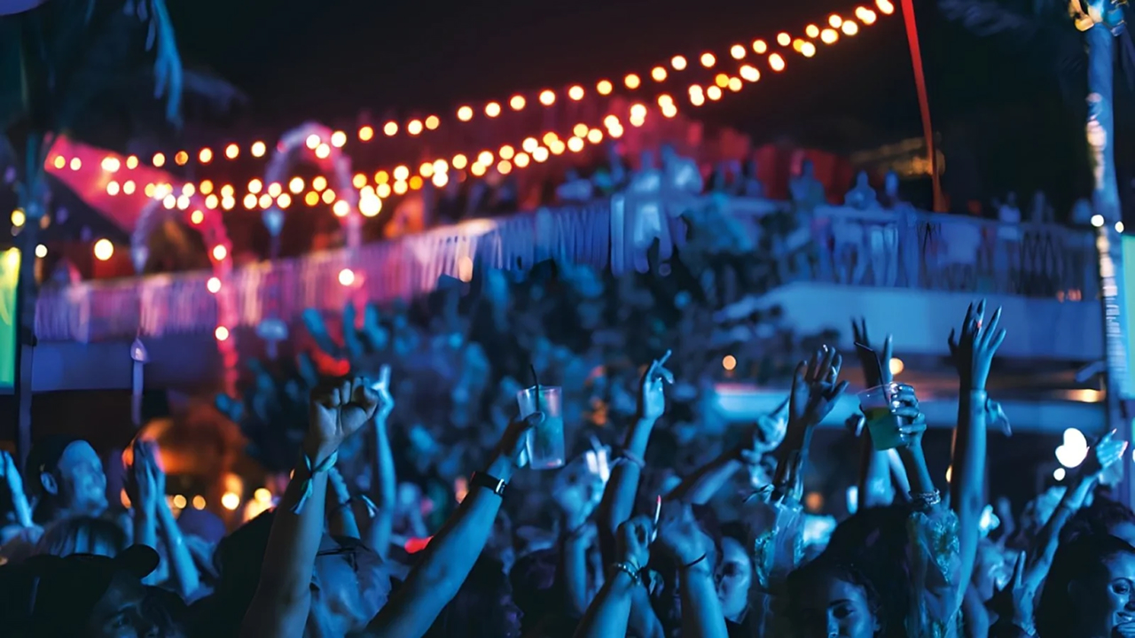 Seminyak Nightlife at a lively beach club in Bali