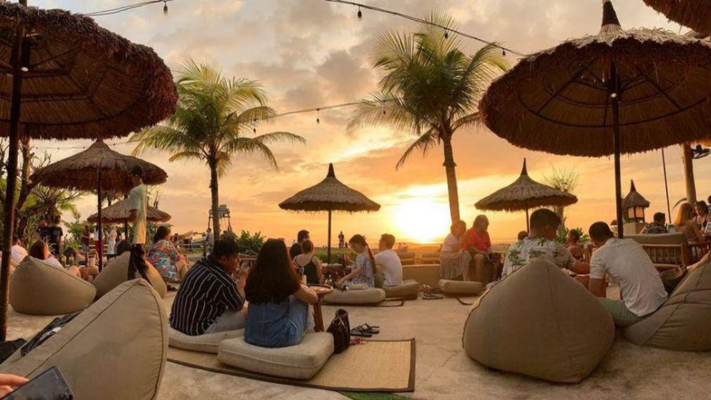 Beachfront area in Petitenget Seminyak at sunset