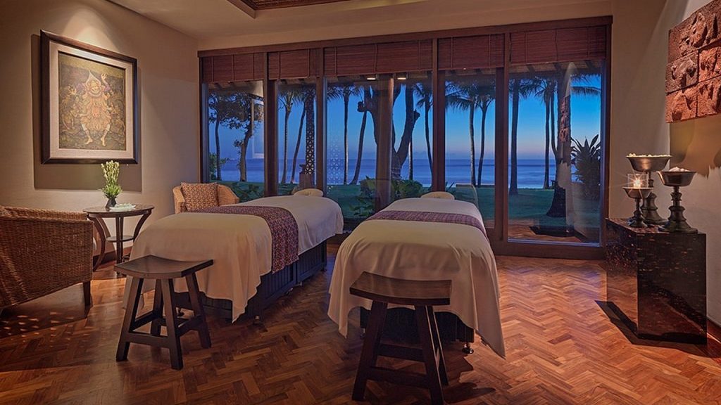 Spa treatment room with ocean view at The Legian Seminyak