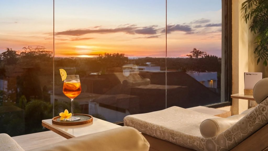 Spring Spa treatment room with sunset view in Seminyak