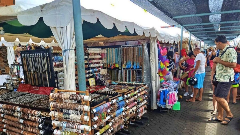 Seminyak Flea Market stalls with handmade accessories